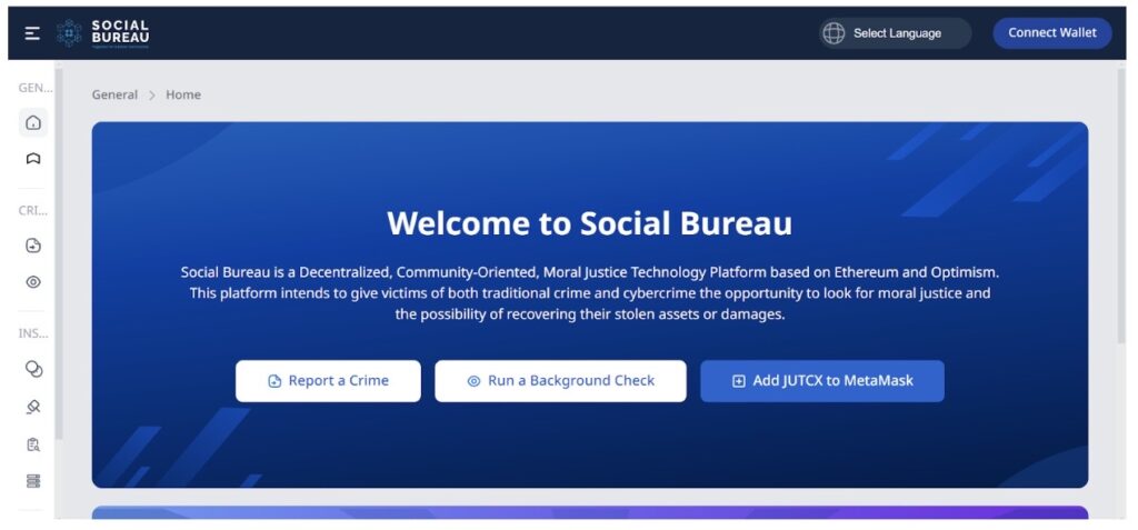 How to open a Social Bureau account step 1